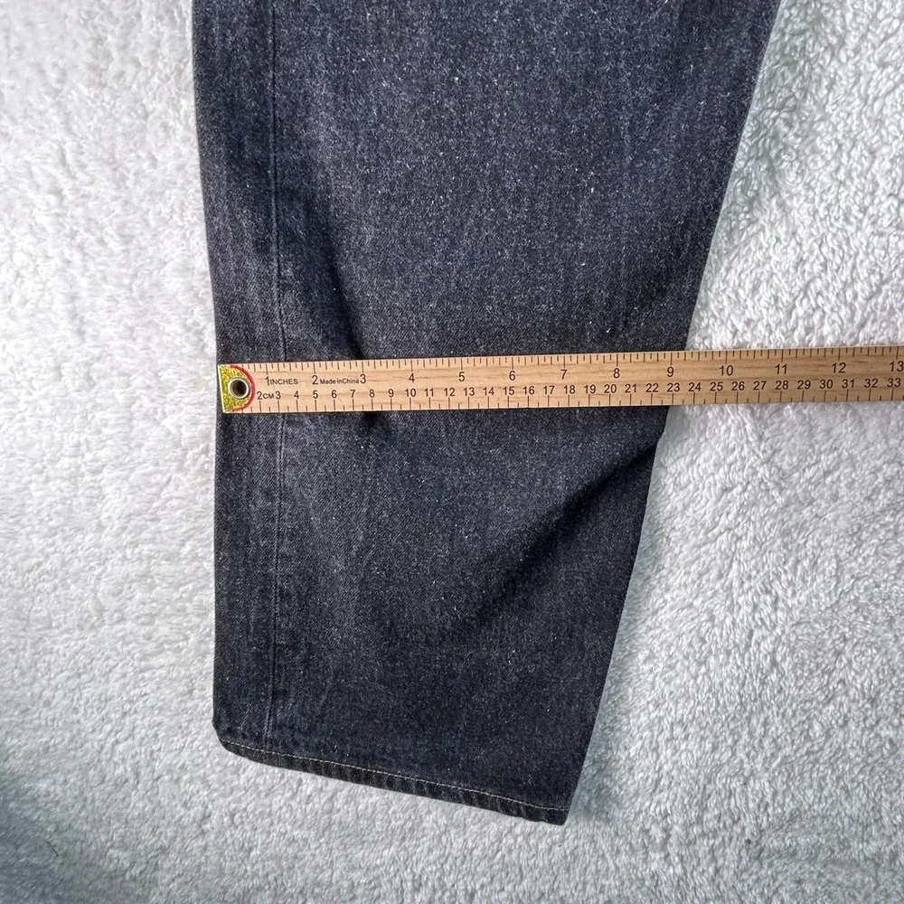 Levis 501 Jeans Men's 36X29 Black Button Fly Straight Leg -‎ Altered -Pre-Own